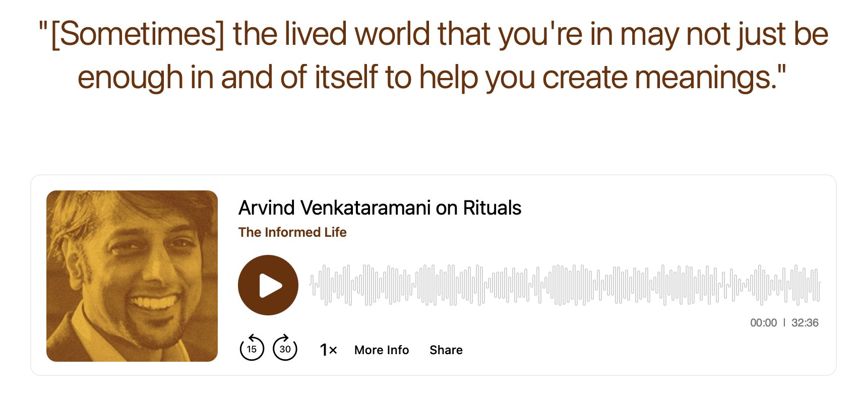 Podcast: talking about rituals on The Informed Life